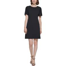 Tommy Hilfiger Women's Pleated-Sleeve Shift Dress - Black