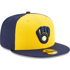 New Era Milwaukee Brewers Alternate Authentic Collection On-Field 59Fifty Fitted Hat Men - Navy/Yellow