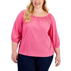 Tommy Hilfiger 3/4-Sleeve Top Plus Size - Dahlia