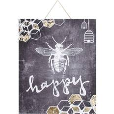 Black Framed Art Graham & Brown Canvas Bee Happy Wall Framed Art