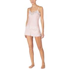 Lace Satin Cami Pyjama Set - Pink