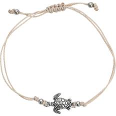 Beige Anklets Turtle Anklet - Beige/Silver