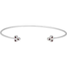 Gemondo Trilogy Geometric Bangle - White Gold/Garnet