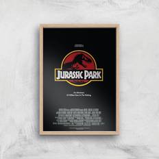 Multi Jurassic Park Giclee Print A4 Wooden Frame Framed Art