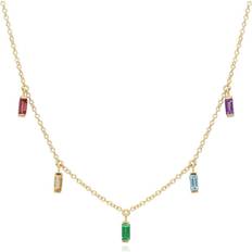 Gemondo Rainbow Choker Necklace in Plated Sterling