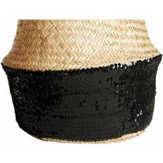 Silver Boxes & Baskets Premier Housewares Seagrass Natural Top Small, black Basket