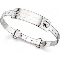 D For Diamond Heart Medical Bangle - Silver/Transparent