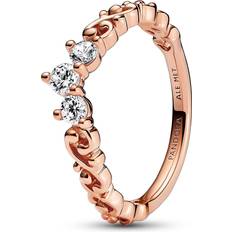 Pandora Regal Swirl Tiara Ring - Rose Gold/Transparent