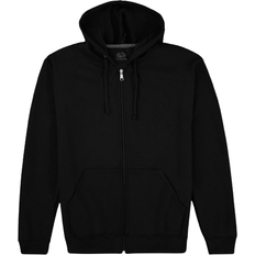 Fruit of the Loom Eversoft Fleece Full Zip Hoodie Sweatshirt Unisex - Black