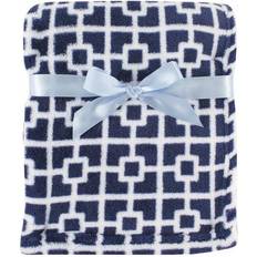 Luvable Friends Coral Fleece Blanket Blue Squares