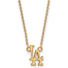 LogoArt Dodgers Small Pendant Necklace - Gold