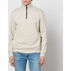 Hugo Boss Beige Jumpers Hugo Boss Casual Men's Zetrust Half-Zip Sweatshirt Light