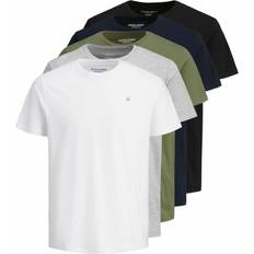 Jack & Jones Men T-shirts & Tank Tops Jack & Jones Logo Crew Neck T-shirt 5-pack - White/Multi