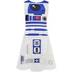Star Wars Womens/Ladies R2-D2 Cosplay Skater Dress (White/Blue)