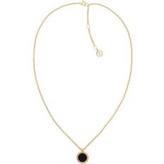 Onyx Necklaces Tommy Hilfiger TH Iconic Circle Necklace - Gold/Black
