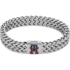 Tommy Hilfiger Monogram Two Row Bracelet -Silver/Red/Blue