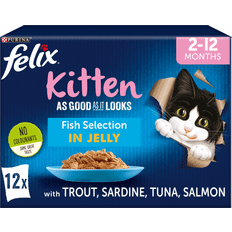 Purina Cats - Wet Food Pets Purina Felix As Good As it Looks Kitten Fish Selection in Jelly Wet Cat Food 12x100g