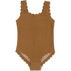 Brown Swimwear Konges Sløjd Scallop Swimsuit - Bronze Brown