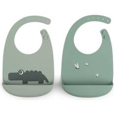 Done By Deer Croco Silicone Bib 2-pack