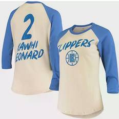 Fanatics Kawhi Leonard Cream LA Clippers Raglan 3/4 Sleeve T-Shirt W