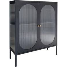 House Nordic Adelaide Black Glass Cabinet 90x110cm
