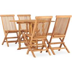 Teak Patio Dining Sets Garden & Outdoor Furniture vidaXL 3059981 Patio Dining Set, 1 Table incl. 4 Chairs