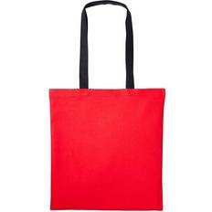 Nutshell Varsity Shopper Long Handle Tote Bag - Fire Red/Black