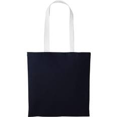 Nutshell Varsity Shopper Long Handle Tote Bag - Oxford Navy/White