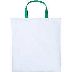 Nutshell Varsity Shopper Short Handle Tote Bag - White/Kelly Green