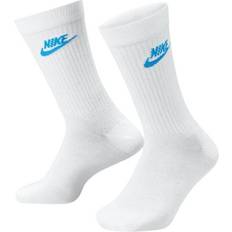 Blue - Men Socks Nike Sportswear Everyday Essential Crew Socks 3pack - White