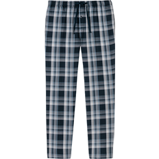 Schiesser Mix & Relax Long Woven Lounge Pants - Dark Blue Patterned