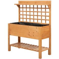 OutSunny Raised Elevated Garden Bed with 2 Shelves 105x40cm 40x105x135cm