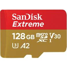SanDisk 128 GB - microSDXC Memory Cards & USB Flash Drives SanDisk Extreme microSDXC Class 10 UHS-I U3 V30 A2 190/90MB/s 128GB +SD Adapter