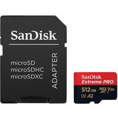 SanDisk 512 GB Memory Cards SanDisk Extreme Pro microSDXC Class 10 UHS-I U3 V30 A2 200/140MB/s 512GB