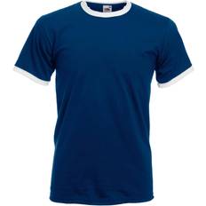 Fruit of the Loom Valueweight Ringer T-shirt Unisex - Navy/White