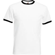 Fruit of the Loom Valueweight Ringer T-shirt Unisex - White/Black