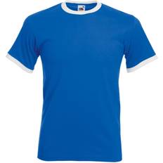 Fruit of the Loom Valueweight Ringer T-shirt Unisex - Royal Blue/White