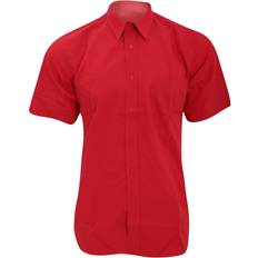 Fruit of the Loom Short Sleeve Poplin Shirt M - Red