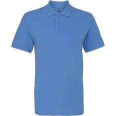 ASQUITH & FOX Men's Plain Short Sleeve Polo Shirt - Cornflower