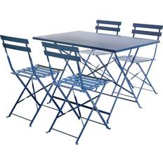 Blue Patio Dining Sets Charles Bentley GLBIST04RECNG Patio Dining Set, 1 Table incl. 4 Chairs