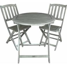 Grey Bistro Sets Garden & Outdoor Furniture Charles Bentley GLGFACBIST Bistro Set, 1 Table incl. 2 Chairs