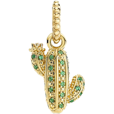 Pandora Sparkling Desert Cactus Pendant - Gold/Pearl/Green