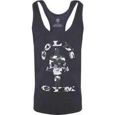 Golds Gym Print Vest Mens - Charcoal Marl