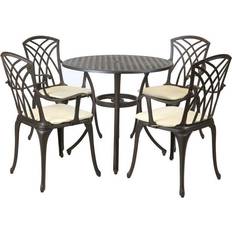 Charles Bentley Stamford Patio Dining Set, 1 Table incl. 4 Chairs