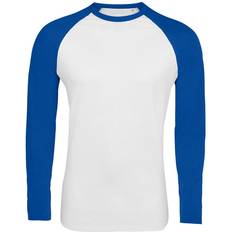 Sol's Mens Funky Contrast Long Sleeve T-shirt - White/Royal Blue