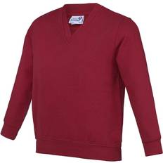 Girls - L Sweatshirts AWDis Kid's Academy V-Neck Sweatshirt - Claret (AC003J)