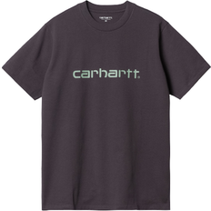 Men - XXXS T-shirts Carhartt Script Short Sleeve T-shirt M - Artichoke/Misty-Sage