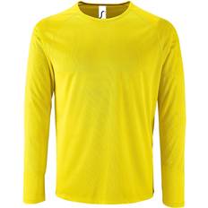 Sol's Mens Sporty Long Sleeve Performance T-shirt - Neon Yellow