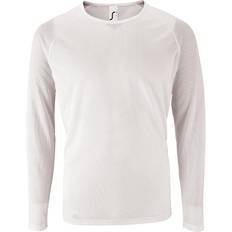 Sols Mens Sporty Long Sleeve Performance T-shirt - White