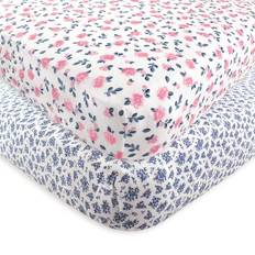 Hudson Baby Fitted Crib Sheet Floral 2-Pack 28x52"